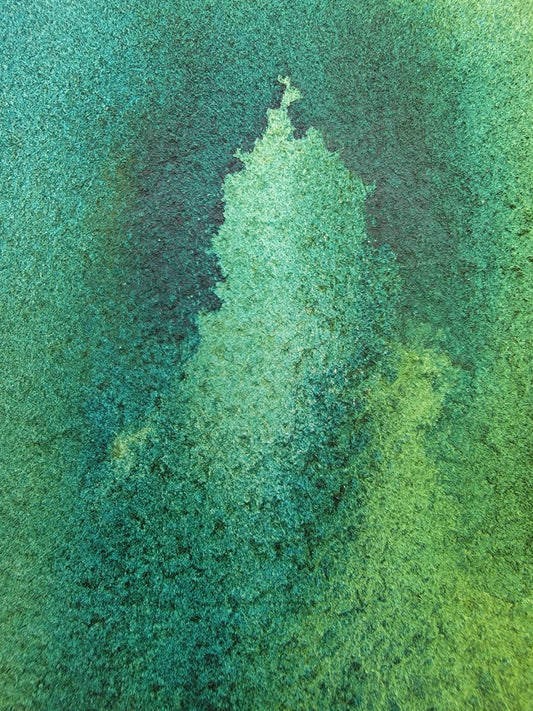 "Emerald Veil" 8x8 Original Watercolor Painting