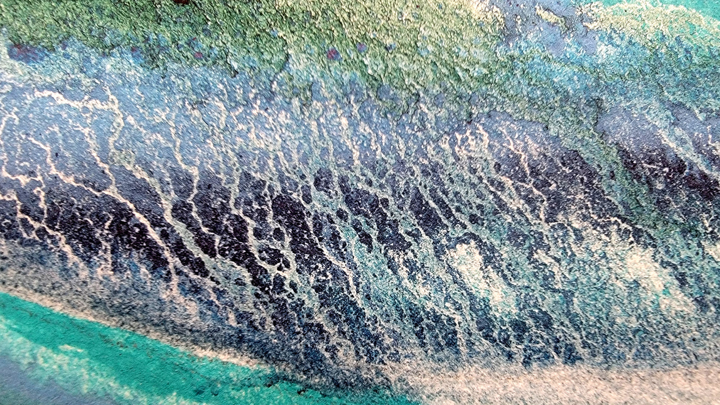 Where Waves Bloom — 18x24 Original Watercolor Painting