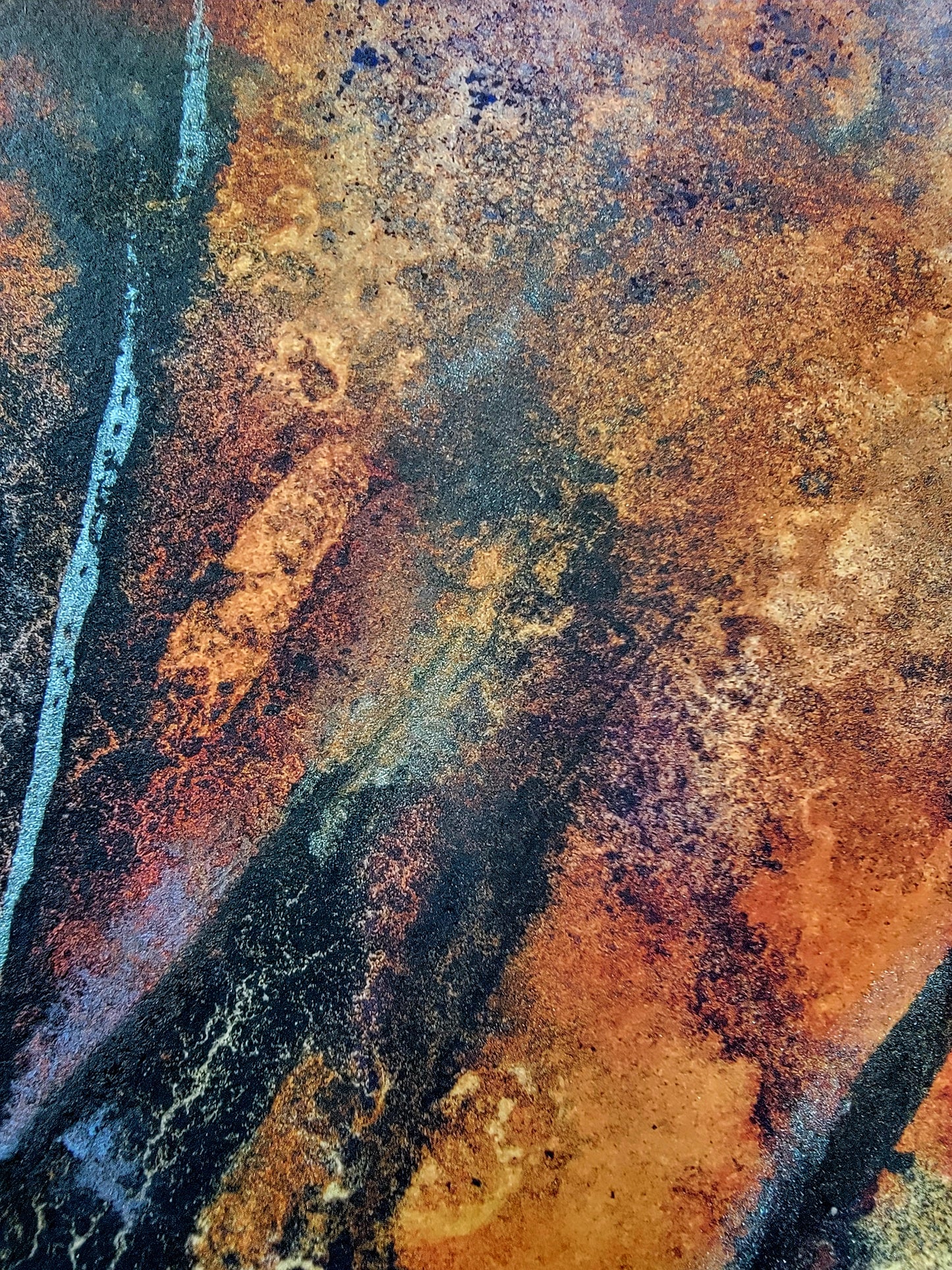 "Fire in the Sky" 12x16 Framed Original Watercolor Painting