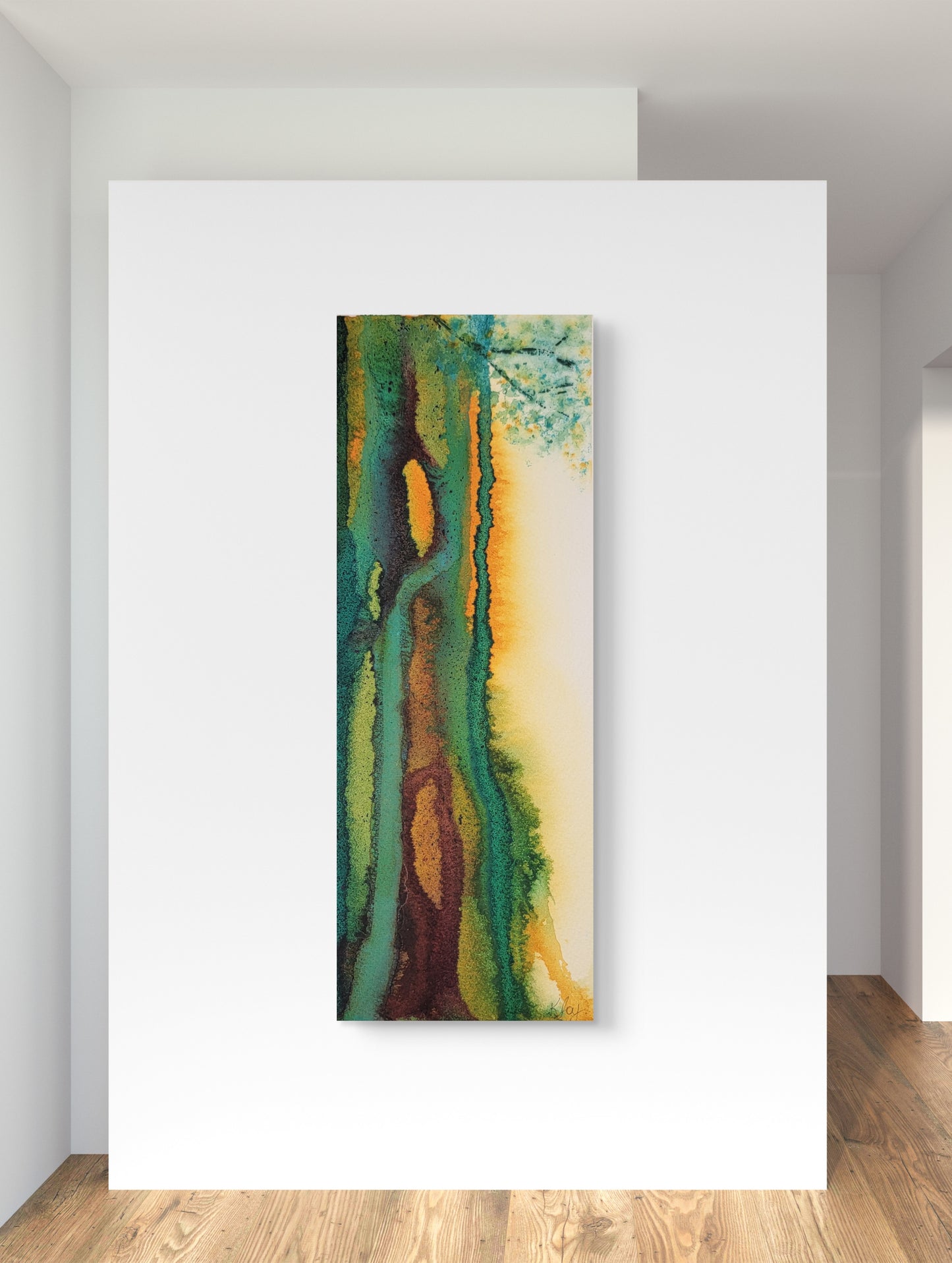 "Strata" 4x10 Original Watercolor Painting