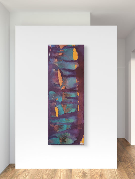 "Molten Thread" 4x10 Original Watercolor Painting