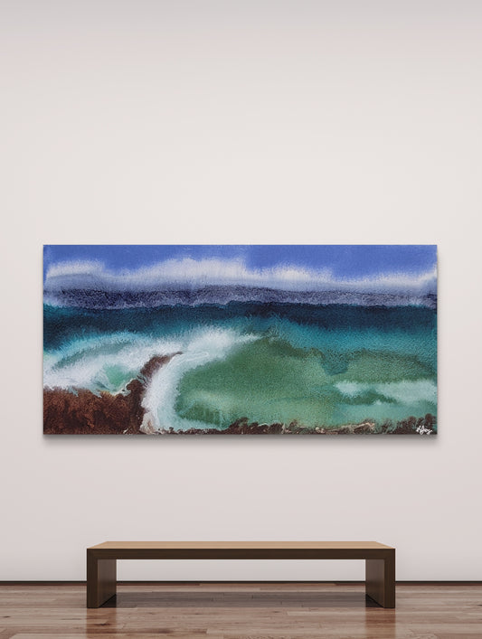 "Breakline"6x12 Original Watercolor Painting