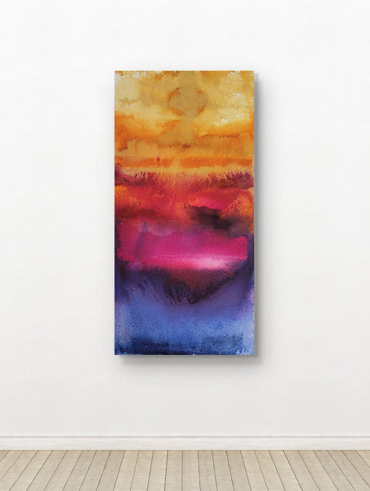 "Afterglow" 6x12 Original Watercolor Painting