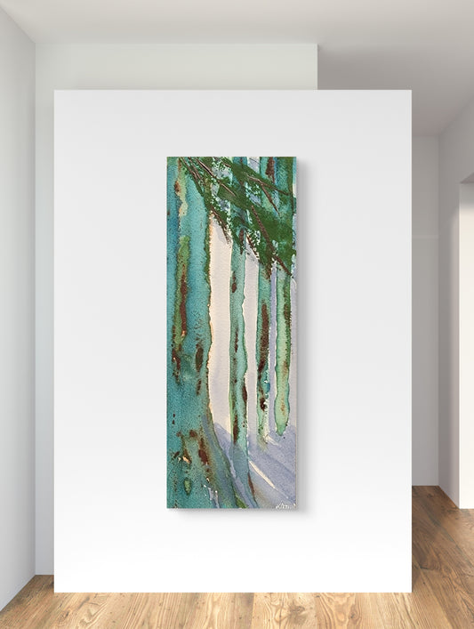 "Morning Stand" 4x10 Original Watercolor Painting