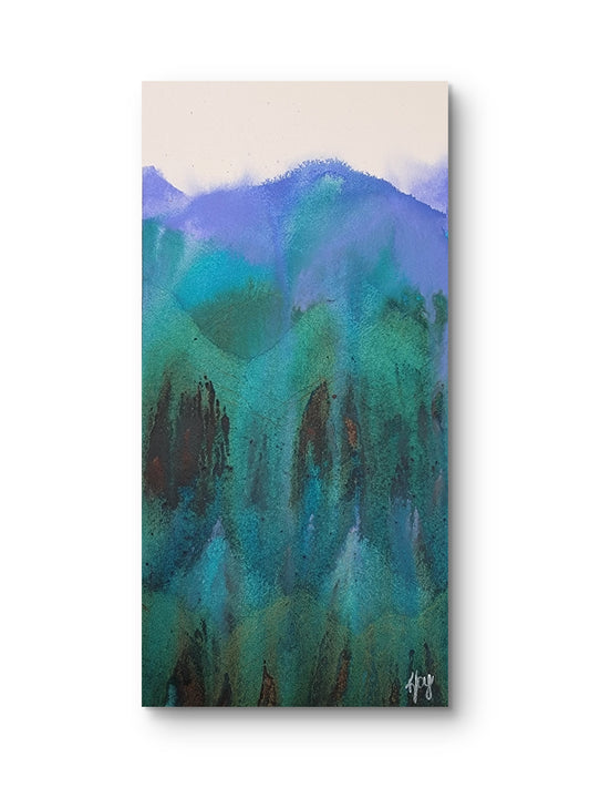Mountain Echoes 12x6 Original Watercolor Painting