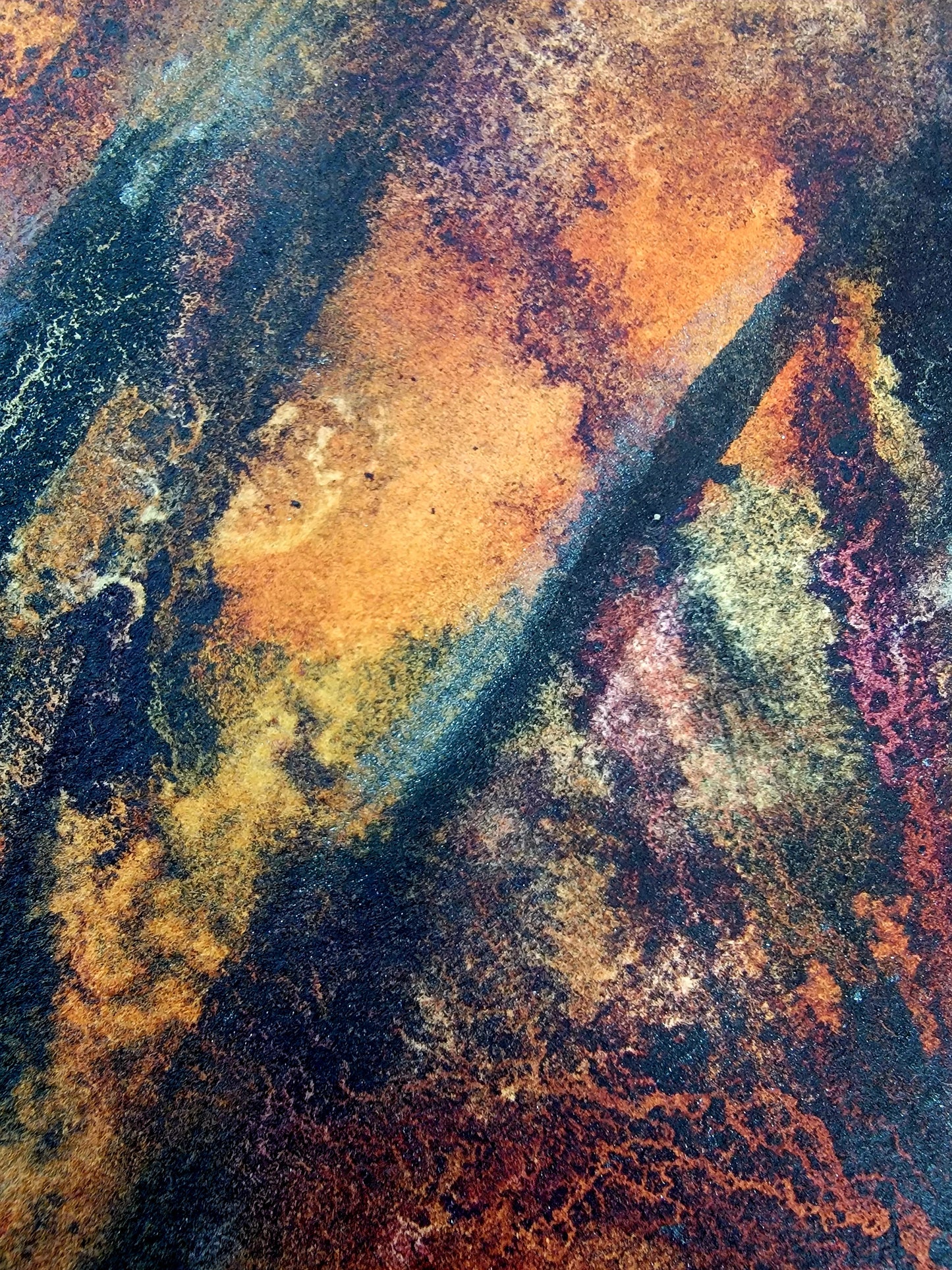 "Fire in the Sky" 12x16 Framed Original Watercolor Painting