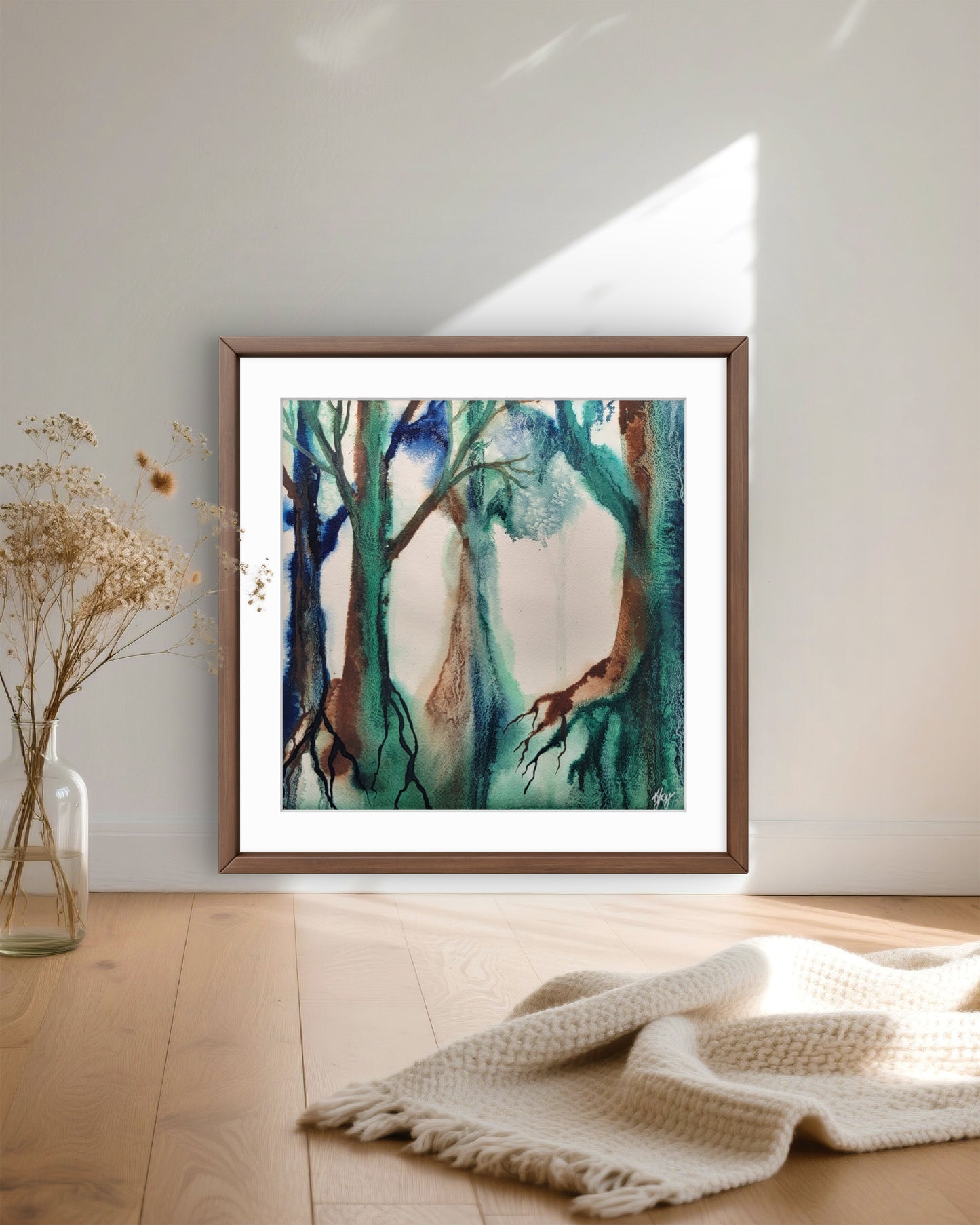 Held by the Trees — 12x12 Original Watercolor Painting