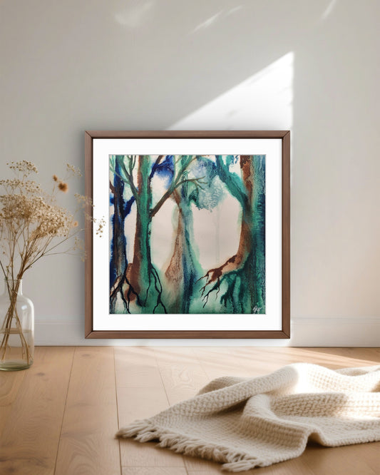 Held by the Trees — 12x12 Original Watercolor Painting