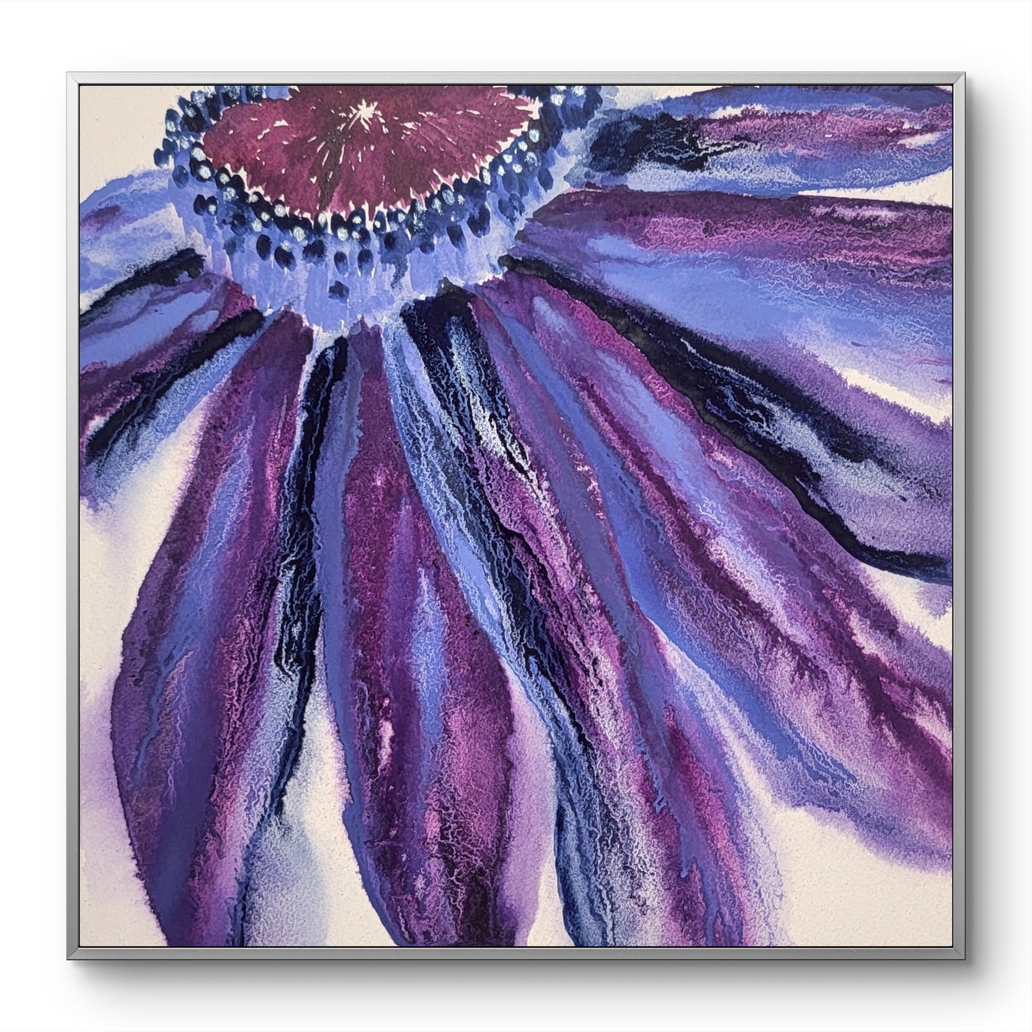 Where Galaxies Bloom — 12x12 Original Watercolor and Ink Painting