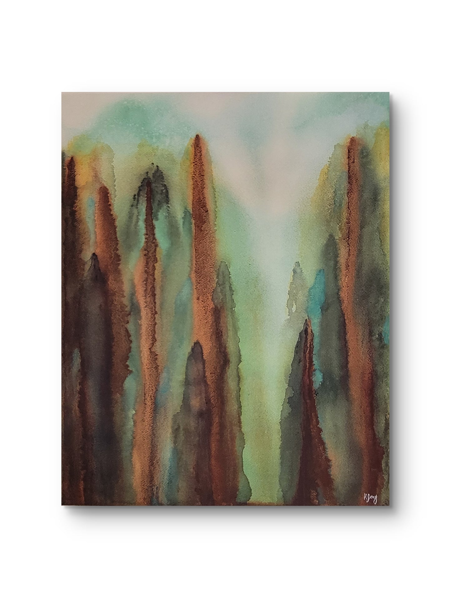 Light Between Giants 16x20 Original Watercolor Painting