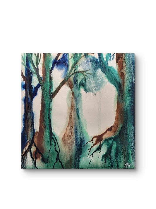 Held by the Trees — 12x12 Original Watercolor Painting